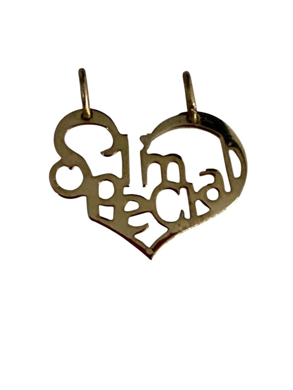 Vintage I'm Special Openwork Heart Pendant Charm Signed RHS Gold Tone